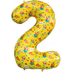 Шар (34''/86 см) Цифра, 2 Три Кота